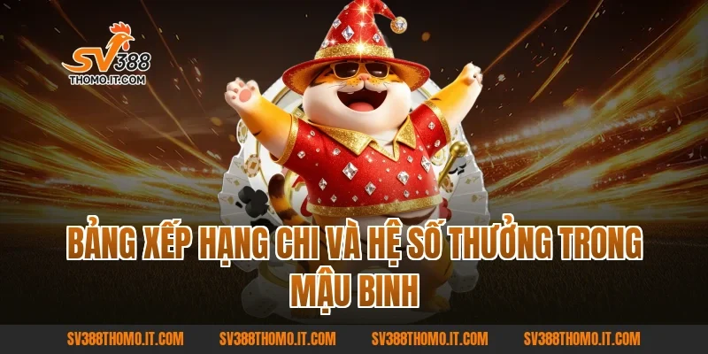 Bảng xếp hạng chi và hệ số thưởng trong Mậu Binh